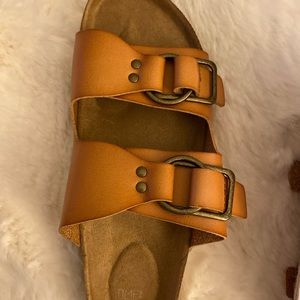 Leather slip ons platform size 11